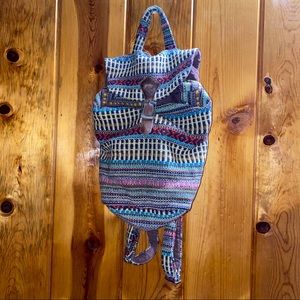 Large Boho Hemp Canvas Backpack